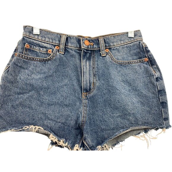 Pink Womens Shorts Sz 26 Blue Denim CutOffs Daisy Dukes Casual Flirty Classic - Picture 1 of 8